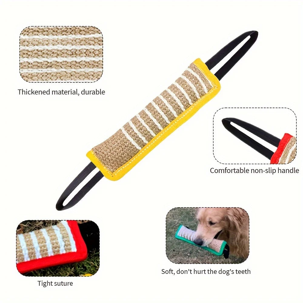 Durable Jute Dog Chew Toy - Bite-Resistant Teething Stick for Puppies & Adult Dogs, Natural Pet Dental Health Care