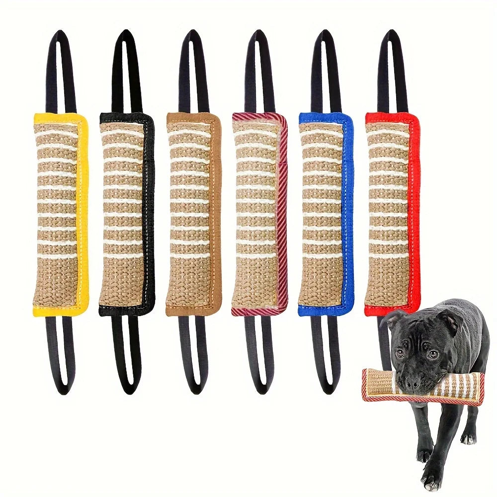 Durable Jute Dog Chew Toy - Bite-Resistant Teething Stick for Puppies & Adult Dogs, Natural Pet Dental Health Care
