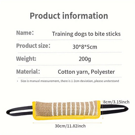 Durable Jute Dog Chew Toy - Bite-Resistant Teething Stick for Puppies & Adult Dogs, Natural Pet Dental Health Care